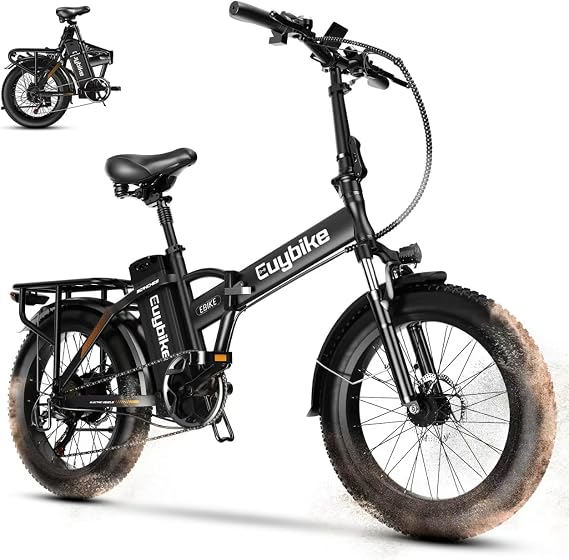 Auloor Folding Electric Bike for Adults,1000W Motor(1000W Peak),30MPH, 80Mile,48V 20AH Battery,20" Fat Tire Foldable Electric Bicycle,Commuter Beach Snow E-Bikes,7-Speed