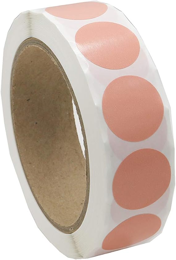 Labels 1 Inch Round Permanent Color-Code Dot Stickers, 1000 Sticker per Roll (Apricot)