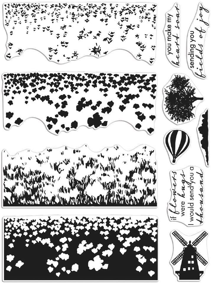 Hero Arts CM412 Clear Stamps, Tulip Field HeroScape