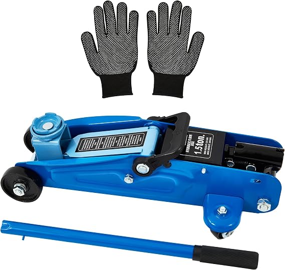 1.5 Ton Floor Jack Low Profile, Heavy-Duty Steel Racing with Single Piston Lift Pump, Lifting Range 5" ~ 12.2"(Blue)
