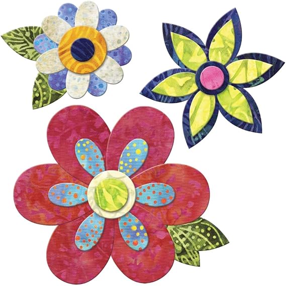AccuQuilt GO! Crazy Petals Accurate Fabric Cutting Die with Multiple Flower Based Designs Shapes and Sizes for Quilt, Pillow, or Table Runner