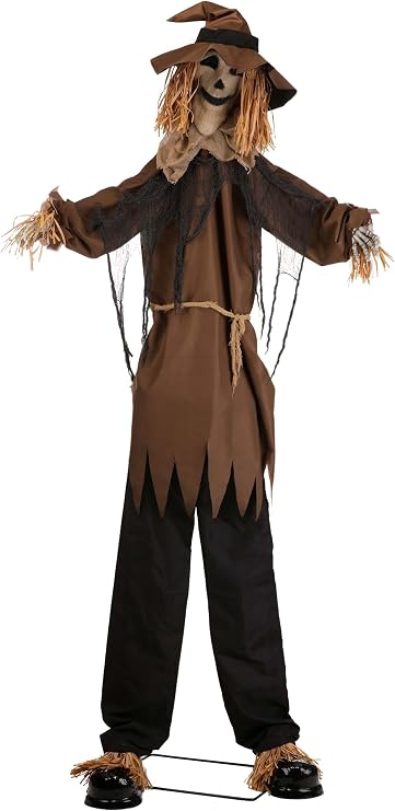 Fun Costumes 8FT Hellgore Haunted Scarecrow Animatronic | Animated Halloween Decoration with Flashing Eyes, Sound and Movement