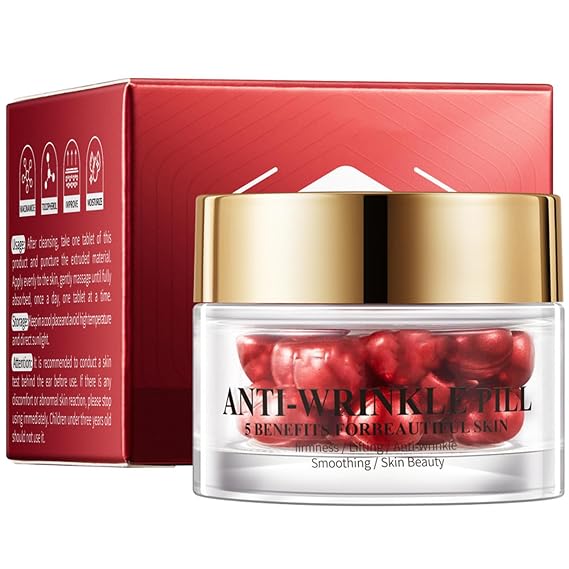 Anti Wrinkle Pill Serum, Anti-Wrinkle Essential Oil, Firmness/Lifting/Anti Wrinkle/Smoothing/Skin Beauty, Anti-Aging Pill Serum 5 Benefits for Beautiful Skin (Anti-Wrinkle Pill)