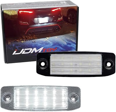 iJDMTOY OEM-Fit 3W Full LED License Plate Light Kit Compatible With HyundaiKia 2005-09 Tucson, 2006-11 Elantra, 2011-16 Sportage, 2011-2020 Sorento, Powered by 18-SMD Xenon White LED