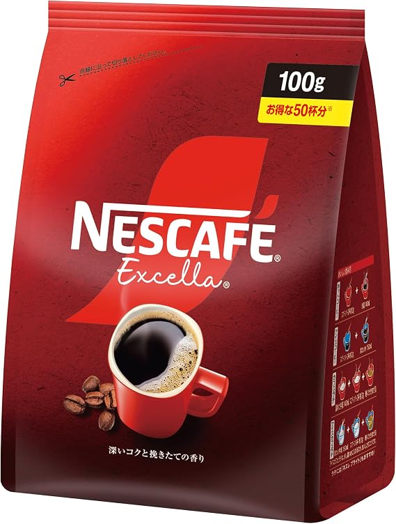 Nescafe Excella Refill, 3.5 oz 100 g, 50 Servings, Black, Regular Soluble Coffee