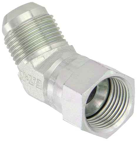 Eaton Aeroquip 2070-10-10S 45 Degree Swivel Nut Elbow, JIC 37 Degree End Types, Carbon Steel, 5/8 JIC(f) x 5/8 JIC(m) End Size, 5/8" Tube OD