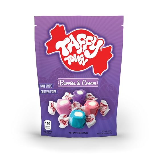 Taffy Town Pouch 12 oz (1, Berries and Creme Taffy)