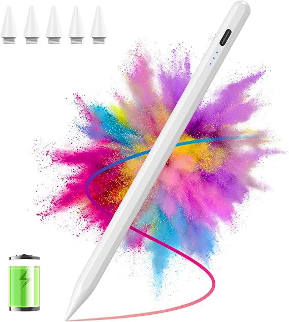 Stylus Pen for iPad, Apple Pencil for iPad 10/9th Gen,Stylus Pen Compatible with (2018-2022) Apple iPad Pro 11 & 12.9 inch,iPad mini 6th/5th Gen, iPad Air 3/4/5,iPad 6/7/8th Gen (718-White)