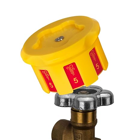 Strong Hand Tools EZ-View Gas Cylinder Valve Indicator, Fits 5 Star Hand Wheel, Gas Saving, Easy Twist, (Red/ON) (Yellow/Off), GVC300, Strong Hand Tools