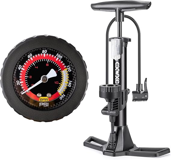 Bike Pump with Pressure Gauge- 160 PSI Bicycle Floor Pump