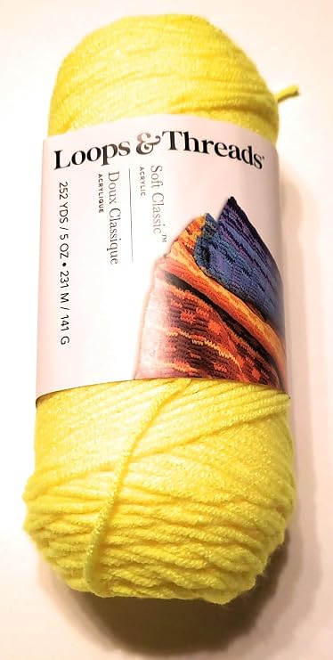 Soft Classic Yarn by Loops & Threads - 252 Yards - Medium (4) - Neon Yellow