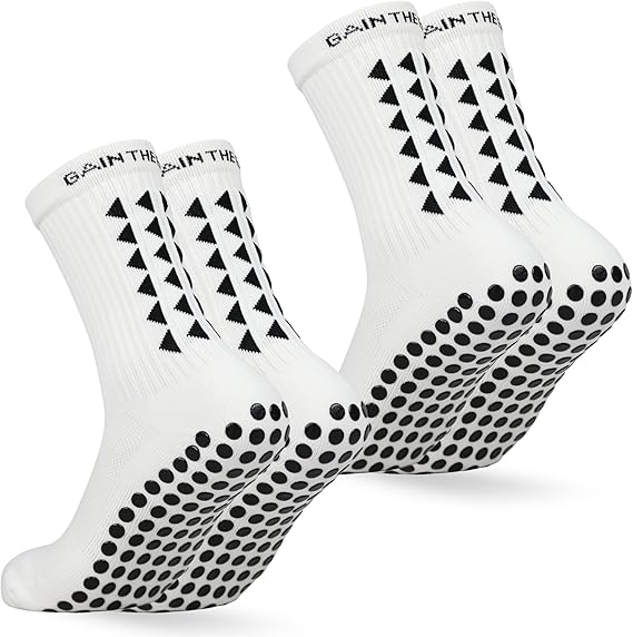 Gain The Edge Football Grip Socks 3.0-2pc and 4pc Set - Non Slip Football Socks - Updated Model