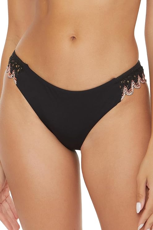 Becca Crochet Trimmed Bikini Bottom, Cheeky Coverage, Swimwear Separates for Women