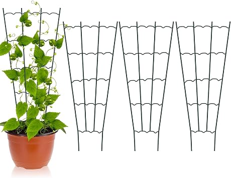 HiGift 4 Pack 24'' Plant Trellis for Climbing Plants Indoor, Outdoor Metal Garden Trellis for Climbing Plants, Metal Plant Stakes Plant Trellis for Houseplant Vine Ivy Flowers