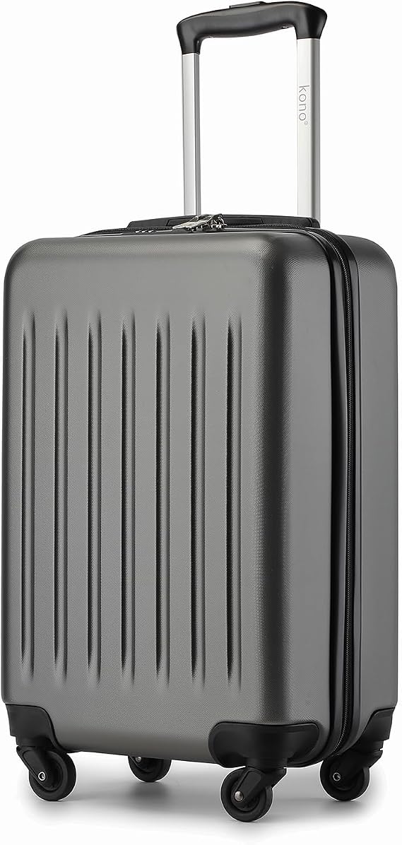 Kono 20-Inch Small Hardside Carry-on Suitcase with Spinner Wheels, Lightweight ABS+PC Rolling Cabin Suitcase for Airplane Travel (Grey, for 1-3 Days of Travel)