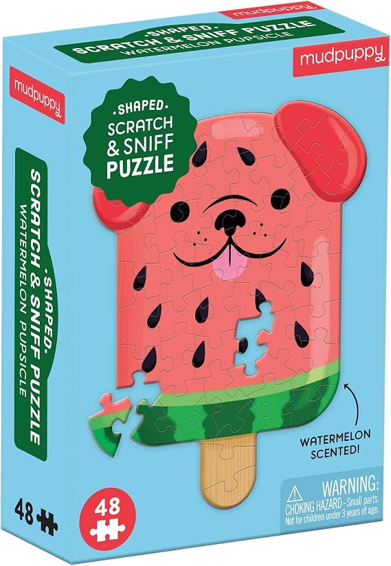 Mudpuppy Watermelon Pupsicle 48 Piece Scratch and Sniff Shaped Mini Puzzle