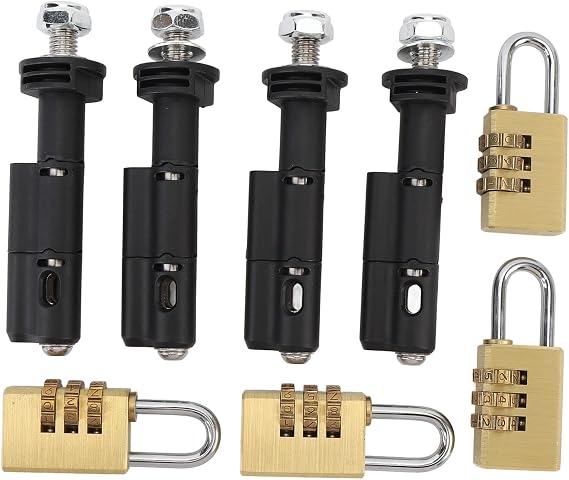 Mounting Pins for Recovery Boards, 4PCS 17mm Traction Boards Mounting Pins with Padlock for MaxTrax MKII Recovery Boards, Mounting Pins Kit Anti Theft Safety Pins Kit