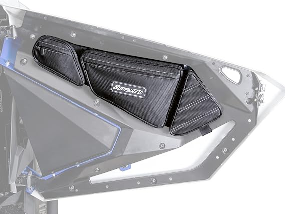 SuperATV Door Bags for 2020-2024 Polaris RZR PRO XP/PRO XP 4 | Includes 2 Bags | Use with Polaris RZR Stock Doors | Built in Knee Protectors | Mesh Pockets for Cell Phone / MP3 Storage