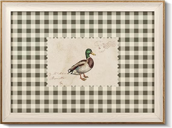 VIYYIEA Framed Canvas Duck Wall Art, 12x16 Inch