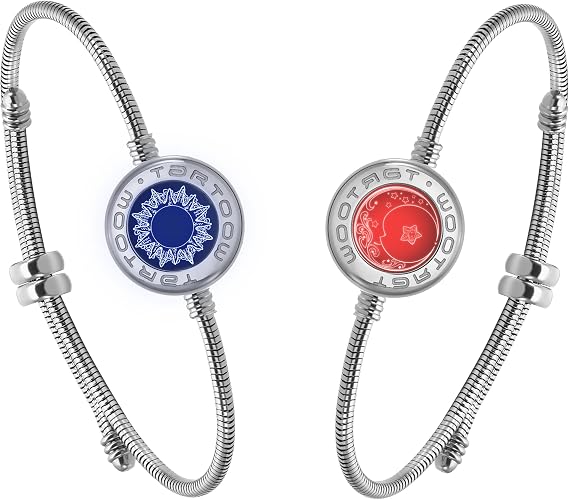 Long Distance Touch Vibration Bracelets Long Distance Relationship Gifts for Girlfriend Boyfriend Love Bracelets for Couples Bluetooth S001 SM