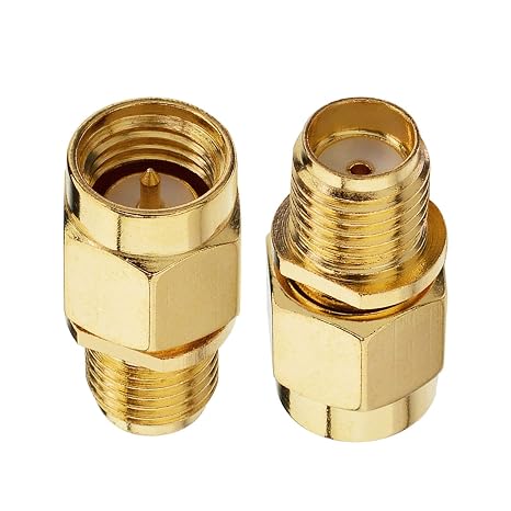 SMA Male to Female Coax Coaxial Cable Adapter, Low Loss for WiFi & FPV Antenna Extension Cable Pack of 2
