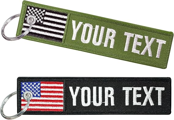 Customzied Keychain,Personalized Key chain with Flag, Custom key tag, Key Ring Accessories Keyring for Rooms ATV Motorcycles,Scooters,Cars, Gifts