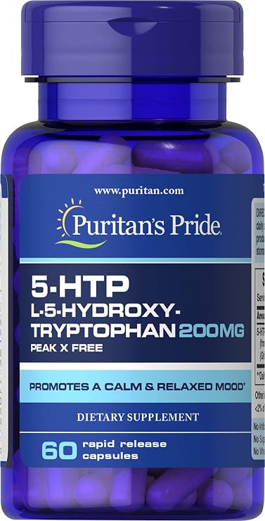 Puritan's Pride 5-HTP 200 mg Capsules, 60 Count