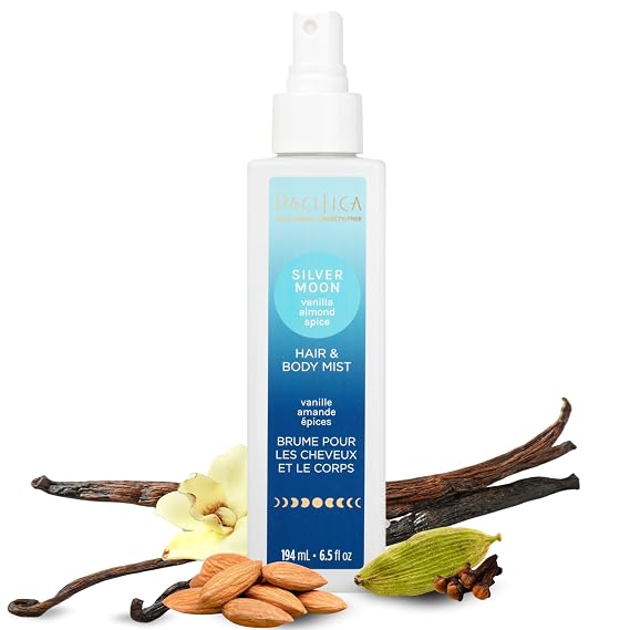 Pacifica Hair Perfume & Body Fragrance Spray Mist - Silver Moon with Vanilla, Almond & Spice Alcohol-Free, Vegan & Cruelty-Free, 6.5 oz