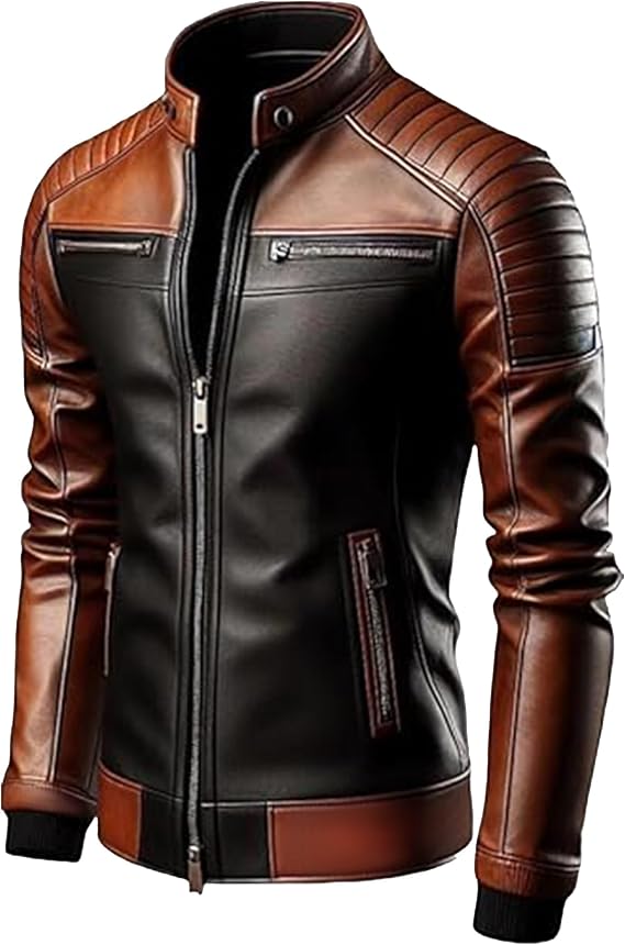 Men's Cafe Racer Real Leather Jacket, Leather Jackets for Men