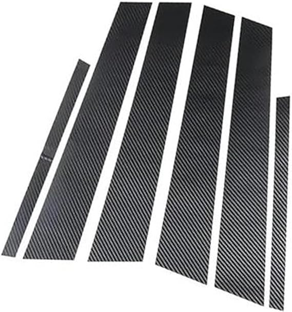 6 Pcs Car Door Window Pillar Post Cover Trim, for BMW, 1 Series E87 2004-2011 Car Window Pillar Trim(BLACK B-carbon Fiber Look)