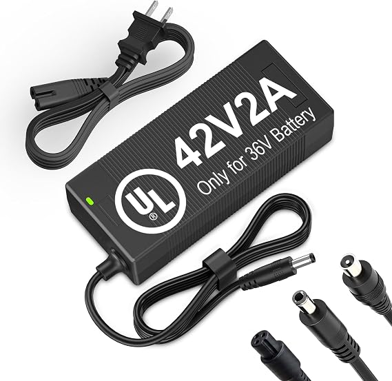 UL Certified 42V 2A Electric Scooter Charger, Compatible with Segway Ninebot/Gotrax Scooters and Jetson Hoverboards,Replacement Charger for 36V Lithium Battery Auto Shut-Off, V0 Flame-Retardant Case
