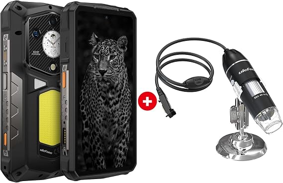 Ulefone Armor 29 Ultra & Digital Microscope Rugged Phone Unlocked, 32GB+1TB/2TB Expansion, Dimensity 9300+ 12-Core, 6.67" AMLOD Dual Screen, 64MP+50MP+50MP Real Camera, 21200mAh/120W, 1000LM LED Light