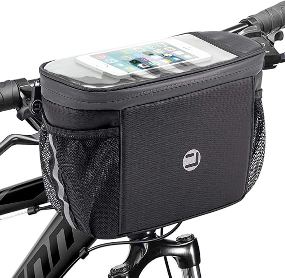 WOTOW Bike Handlebar Insulated Bag, Front Phone Touchscreen Bicycle Cooler