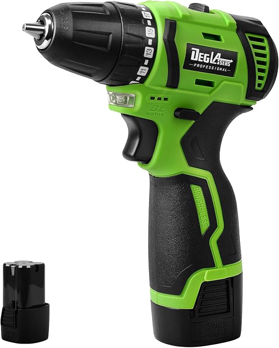 16.8V Cordless Drill, DEGLASERS Electric Power Drill with Battery and Charger, 3/8Keyless Chuck, 2 Variable Speed, 20+1 Torque Setting for Man/Women Home Use