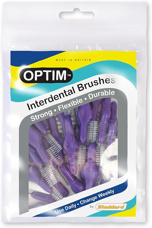 OPTIM Interdental Brushes Pack of 25 Purple 1.1 mm Size 6