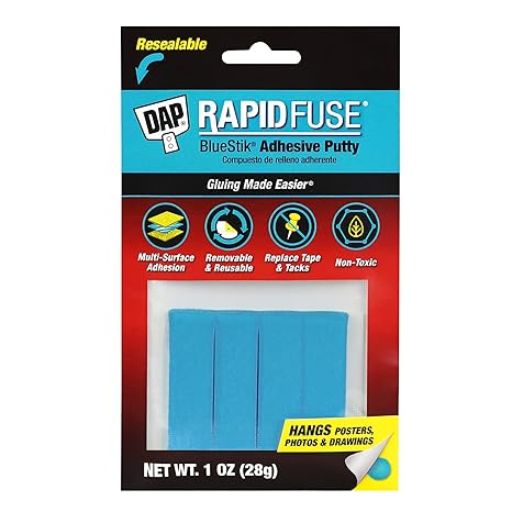 Dap Blue Stik Reusable Adhesive Putty-1 Ounce, 4 Pack
