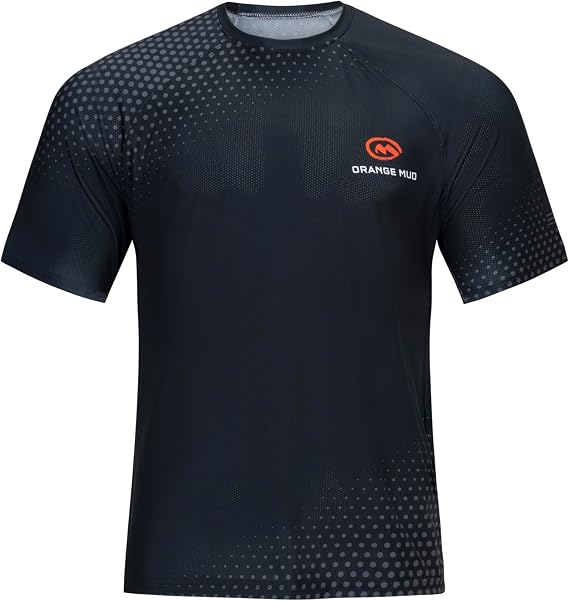 Orange Mud Black Tech T-Shirt Unisex Lightweight Moisture-Wicking Performance Tee for Running & Training