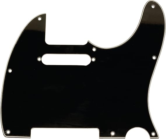 Seismic Audio SAGA37 Black Replacement 3 Ply Tele Style Pickguard for Standard Tele Electric Guitar