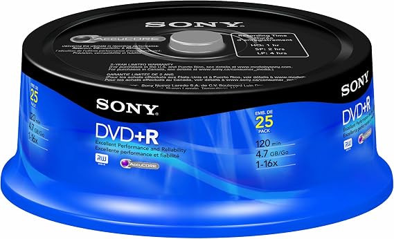 Sony 25DPR47RS4 DVD+R Recordable (25 Disc Spindle)