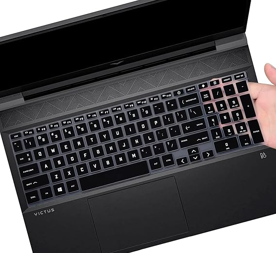 Keyboard Cover for 2025-2023 HP Victus 15 Gaming Laptop 15.6"/Victus 16.1" 15z-fb300/fb200 15t-fa200/fa100 15-fa2013dx 15-fb1013dx fb3025nr 15-fa1082wm fa2047nr fa0033dx fa1010nr 16-s1023dx, Black
