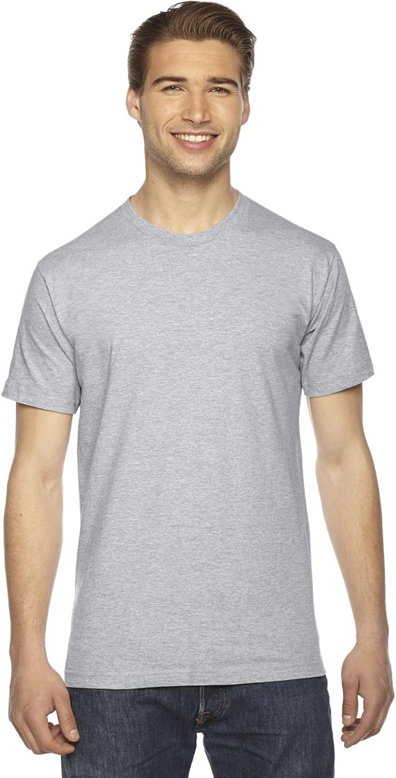 American Apparel Unisex Fine Jersey Short-Sleeve T-Shirt S HEATHER GREY