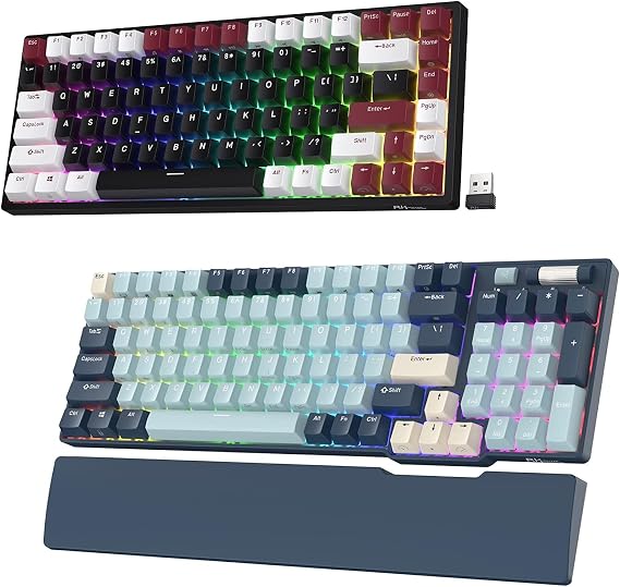 RK ROYAL KLUDGE RK96 LMT Forest Blue & RK84 LMT Americano Black Bundle
