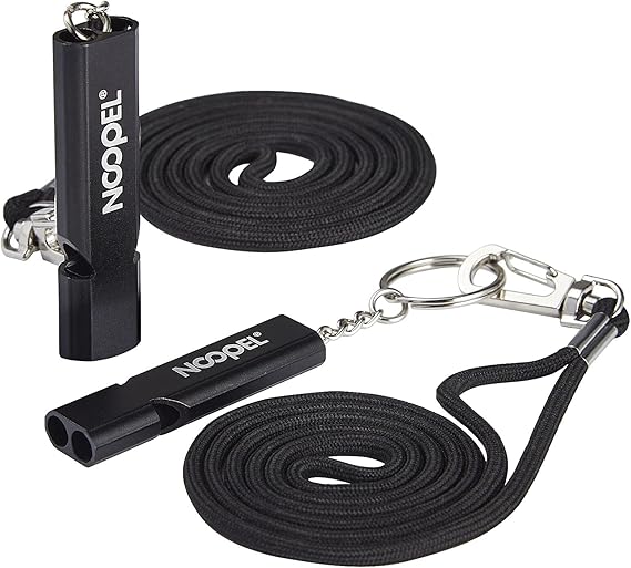 Noopel Emergency Whistles Lifeguard Safety Whistle with Lanyard and Keychain for Outdoor Camping Hiking Boating Backpacking Fishing Kayak Kids Rescue Signaling Loud Survival Whistle