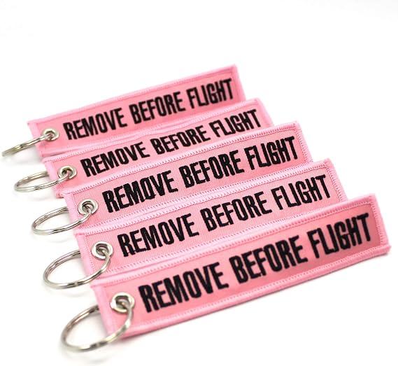 Rotary13B1 - Remove Before Flight Key Chain - 5pcs - Pink