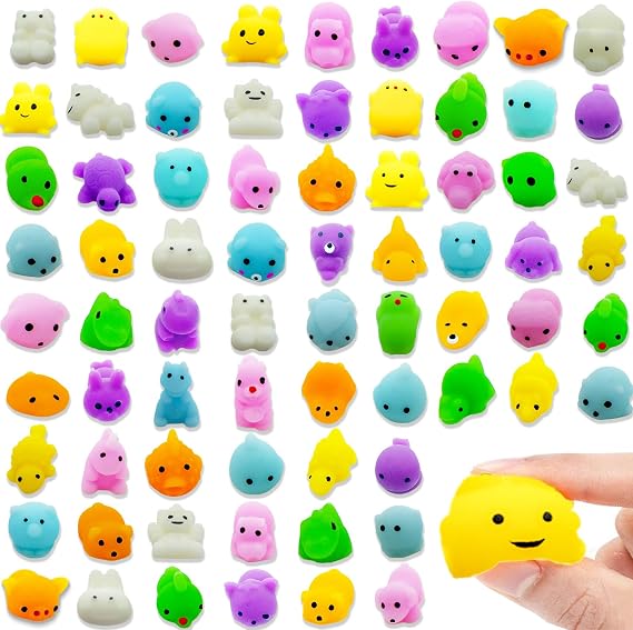 150 Pcs Mochi Squishy Toys,Mini Stress Relief Toys for Easter Egg Fillers ,Kawaii Squishies Party Favors for Kids, Classroom Prizes, Birthday Gift, Goodie Bag Stuffers, NNNLTG-150PC-001
