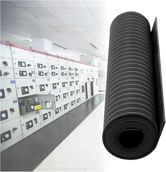 Insulating Rubber Floor Mats, High Voltage Insulated Electrical Safety Mat for Home Commercial Work Spaces, Anti-electrocution Switchboard Matting 4 8 12 16 20 24 28 32 Ft Long(LxWxT 8' x 3 1/5' x 1/5