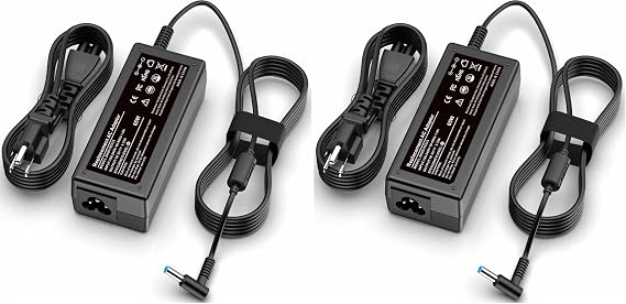 PIOEVTKA Replacement for HP Laptop Charger 65W 45W Computer Charger Smart Blue Tip Power Adapter (Pack of 2)