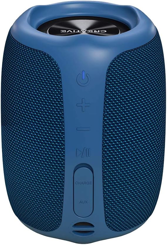 Creative Muvo Play Portable Bluetooth 5.0 Speaker, IPX7 Waterproof for Outdoors, Up to 10 Hours of Battery Life, with Siri and Google Assistant (Blue)