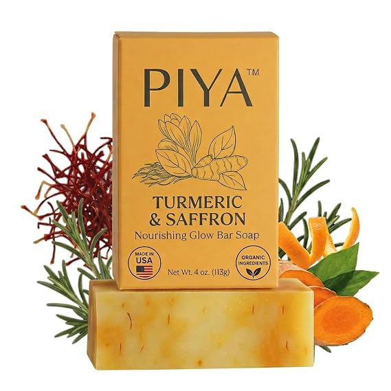 Piya Turmeric & Saffron Glow Bar Soap, Pack of 1