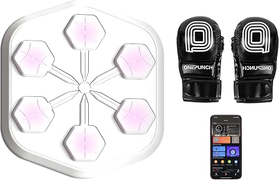 ONEPUNCH Boxing PRO3.0, Full LED Boxing Machine, Electronic Music Workout Machine, Punching Game Machine,White